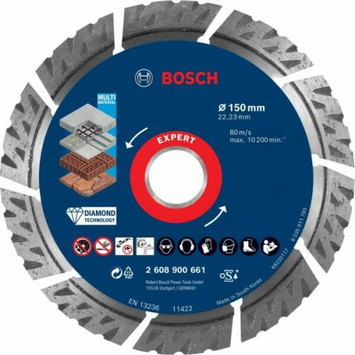 Bosch Expert MultiMaterial gyémánt vágótárcsa, 150 x 22,23 x 2,4 x 12 mm
