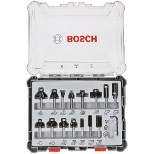 Bosch 15 részes vegyes alakmaróbetét-készlet, 8 mm-es szárral<br/>