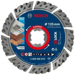   Bosch EXPERT MultiMaterial X-LOCK gyémánt vágótárcsa, 125 x 22,23 x 2,4 x 12 mm<br/>