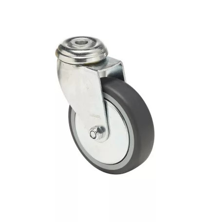 Kerék 100mm-es szürkegumis forgó talpas hátfuratos