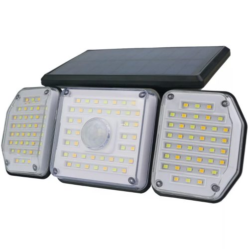 Entac LED lámpa Napelemes 2,3W SMD 3 fej mozgásérzékelővel