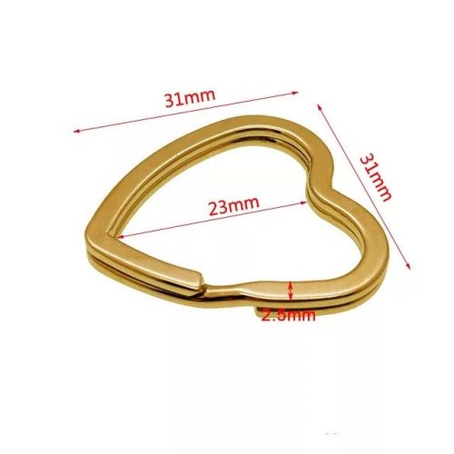 Kulcskarika szív alakú piros