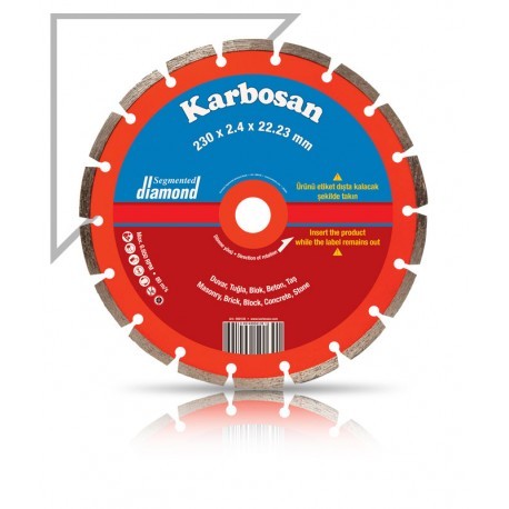 Karbosan gyémántt. 230mm szegmenses