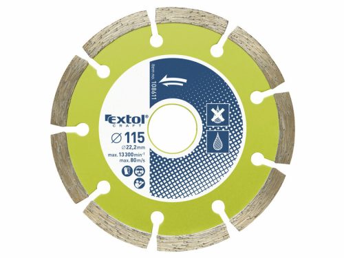 Extol  gyémántvágó szegmenses; 150×22,2mm, max.10.200 ford/perc