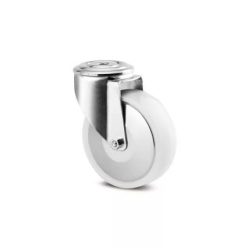 Kerék fehér poliamid,forgó 100 hátfuratos LER-PO 100G