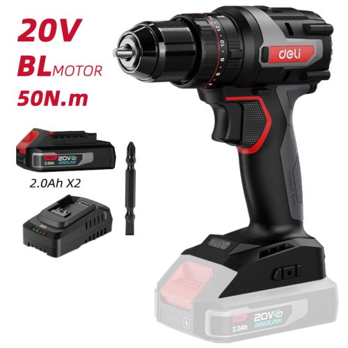DELI Akkus Ütvefúró-csavarbehajtó 20V, 10mm, 2x2Ah akkuval, DE-CZ20-2D2