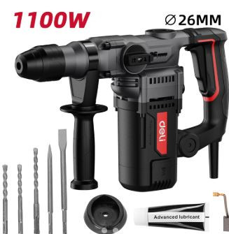 DELI Fúrókalapács 1100W, 26mm, DE-DC26-3E