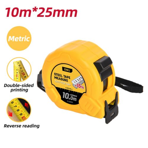 DELI Acél mérőszalag 10m x 25mm DL9010B