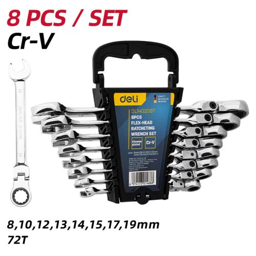 DELI Racsnis csillag-villáskulcs készlet 8 db-os DL140208T