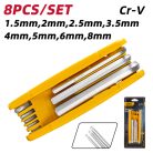 DELI Összecsukható lapos végű imbuszkulcs készlet 1.5-8mm DL230308