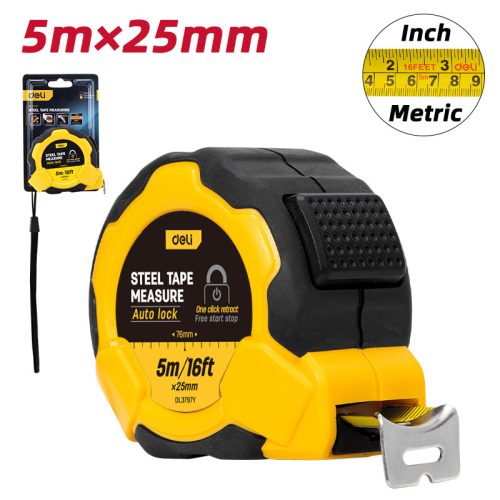 DELI Acél mérőszalag 5m x 25mm DL3797Y