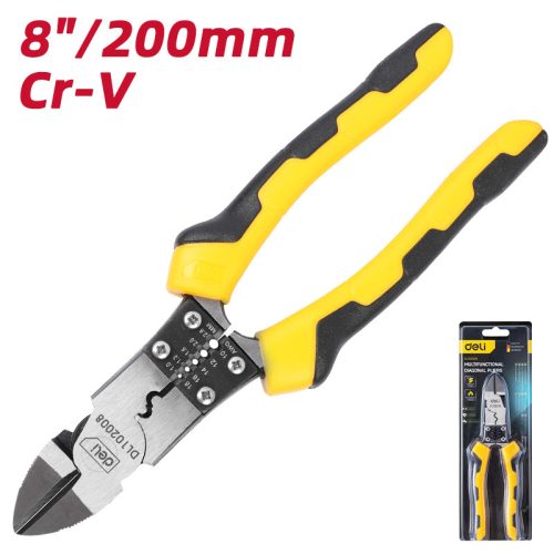 DELI Multifunkciós oldalcsípő fogó 8" (200mm) DL102008