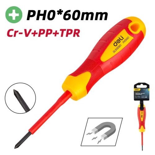 DELI Szigetelt Philips csavarhúzó PH0x60mm DL513060