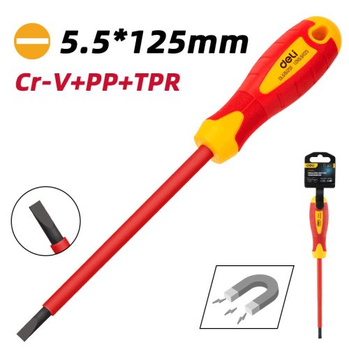 DELI Szigetelt lapos csavarhúzó 5,5x125mm DL5151251