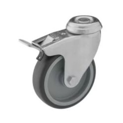 Kerék szürkegumis,forgó-fékes 75mm furatos