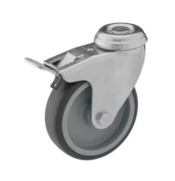 Kerék szürkegumis,forgó-fékes 75mm furatos