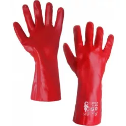 SELA 0006-06 PIROS PVC-BE MÁRTOTT PAMUT KESZTYŰ (10)