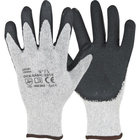 DICK BASIC A9063-09 SZÜRKE LATEXBA MÁRTOTT KESZTYŰ (9)