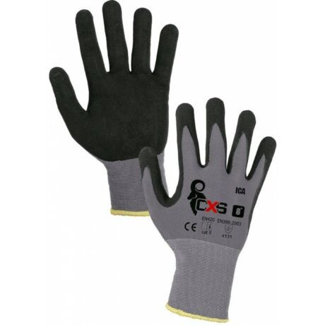ICA 341009981008  FEKETE NITRILBE MÁRTOTT POLYÉSZTER KESZTYŰ (8)