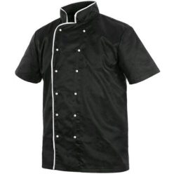 CHEF 1150146801-62  FEKETE SZAKÁCSKABÁT, RÖVID UJJÚ (62)