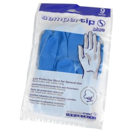 SEMPERTIP KÉK, LATEX KESZTYŰ (10pár/csomag) - M (M)