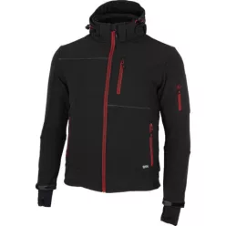 RUFUS 0693180060-S FEKETE/PIROS SOFTSHELL KABÁT (S)