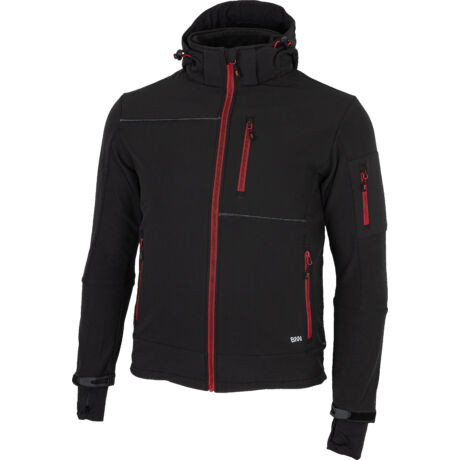 RUFUS 0693180060-XL FEKETE/PIROS SOFTSHELL KABÁT (XL)
