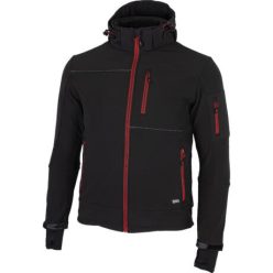 RUFUS 0693180060-3XL FEKETE/PIROS SOFTSHELL KABÁT (3XL)