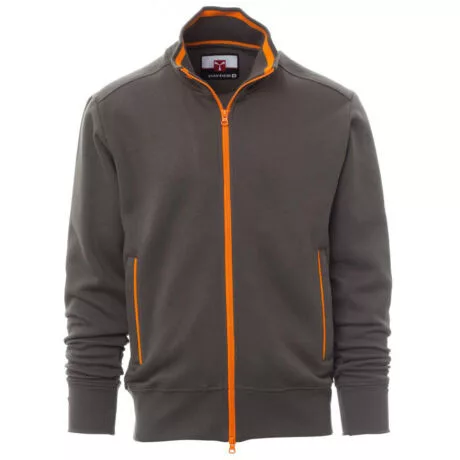 PAYPER SYDNEY 000014-0001/13025-M CIPZÁRAS PULÓVER, SZÜRKE/NARANCS (M)