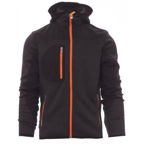 PAYPER TRIP 000453-0103/13031-3XL KAPUCNIS CIPZÁRAS PULÓVER, SZÜRKE/FEKETE (3XL)