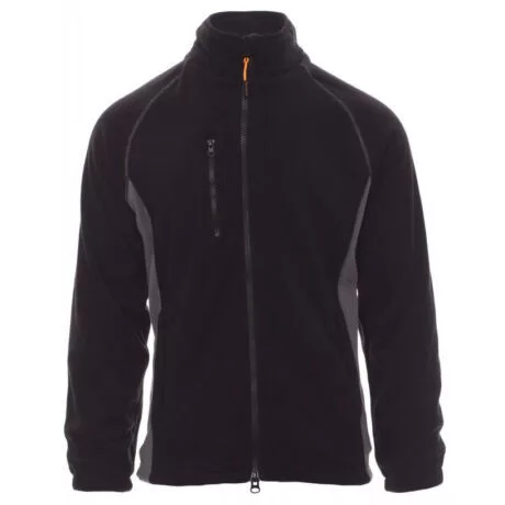 PAYPER ASPEN+ 001004-0069/14023-3XL CIPZÁRAS POLÁR PULÓVER, FEKETE/SZÜRKE (3XL)