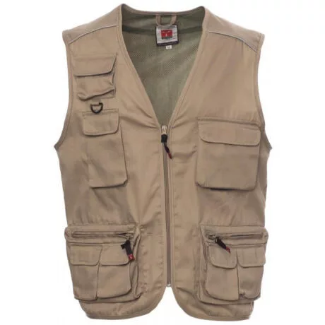 Payper pocket 000187-0054/11006-2xL cipzáras mellény, khaki (2xL) – munkaruházat