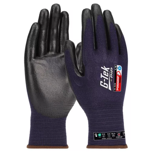 G-TEK PosiGrip MAX 18G kötött, HPPE/nylon/spandex, PosiGripMax tenyérmártott munkavédelmi kesztyű (08/M)