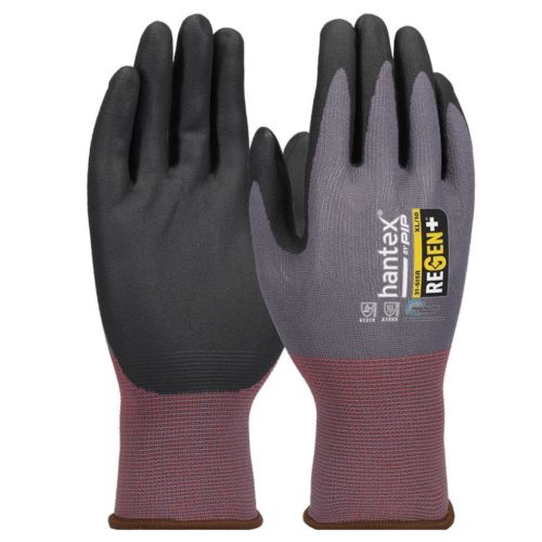 HANTEX REGEN kötött újrahasznosított poliészter, nitril tenyérmártott munkavédelmi kesztyű (08/M)