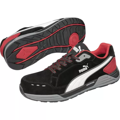 Puma airtwist blk red low S3S esd FO HRO SR munkavédelmi cipő (46)