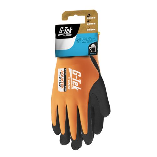 G-TEK Aquatek THERMO akril/poliészter, latex tenyérmártott munkavédelmi kesztyű - bliszteres (08/M)