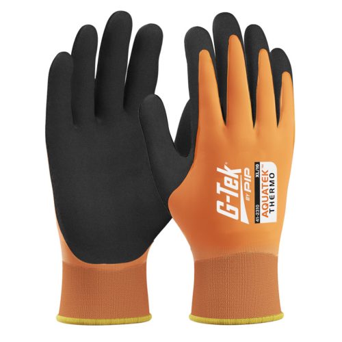 G-TEK Aquatek THERMO akril/poliészter, latex tenyérmártott munkavédelmi kesztyű - bliszteres (10/XL)