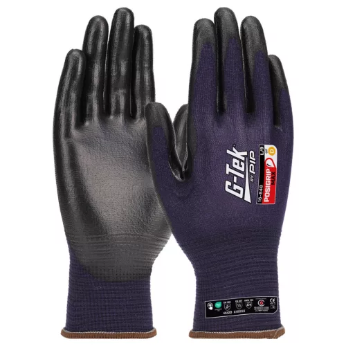 G-TEK PosiGrip MAX 18G kötött, HPPE/nylon/spandex, PosiGripMax tenyérmártott munkavédelmi kesztyű (10/XL)