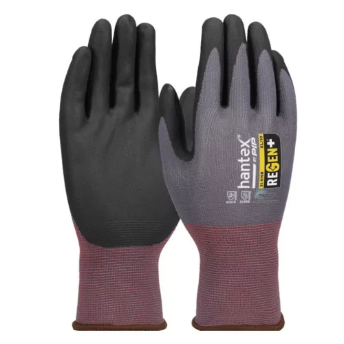 HANTEX REGEN kötött, poliészter, nitril tenyérmártott munkavédelmi kesztyű - bliszteres (10/XL)