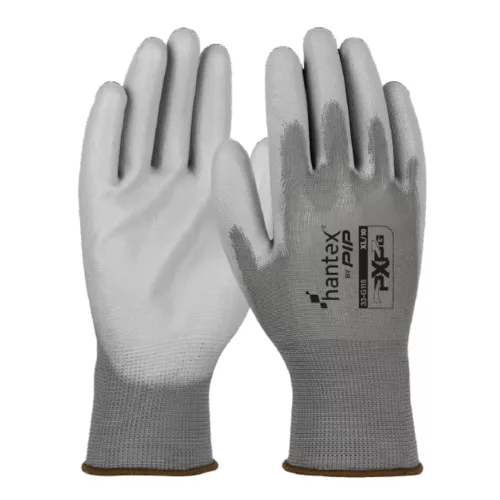 HANTEX PXP-G kötött poliészter, PU tenyérmártott munkavédelmi kesztyű (2pár) - bliszteres (10/XL)