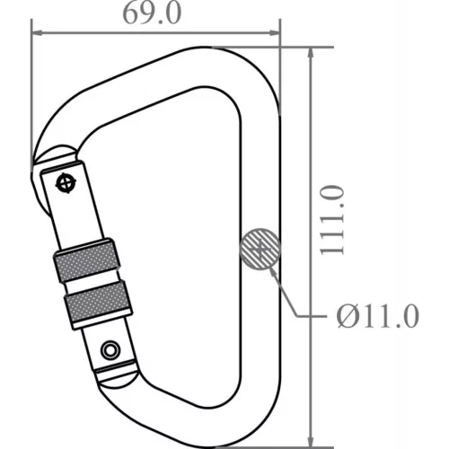 Kratos csavarmenetes karabiner 18,5mm nyílással