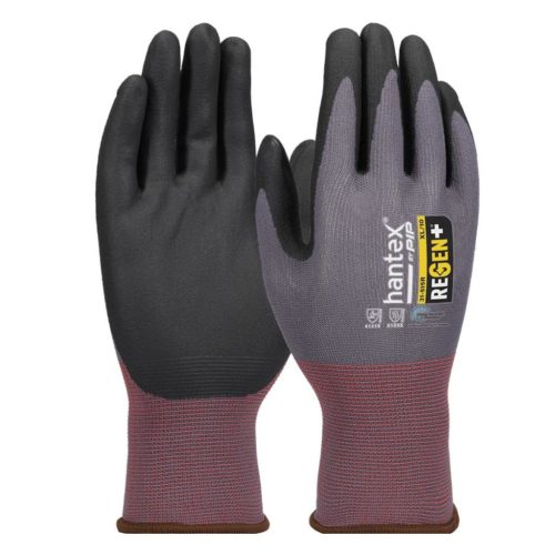 HANTEX REGEN kötött, poliészter, nitril tenyérmártott munkavédelmi kesztyű - bliszteres (09/L)