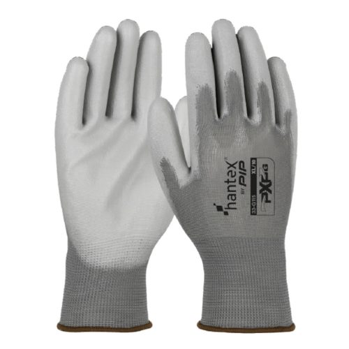 HANTEX PXP-G kötött poliészter, PU tenyérmártott munkavédelmi kesztyű (2pár) - bliszteres (08/M)
