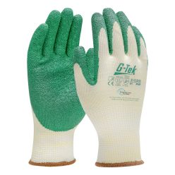   G-TEK újrahasznosított poliészter, latex tenyérmártott munkavédelmi kesztyű - bliszteres (09/L)