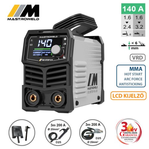 NO STOP 2,5 LCD hegesztő inverter (MMA)