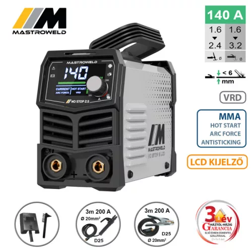 NO STOP 2,5 LCD hegesztő inverter (MMA)