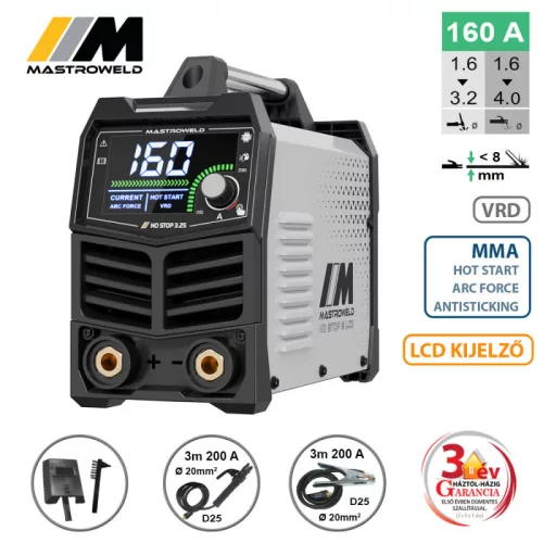 NO STOP 3,25  LCD hegesztő inverter (MMA)