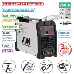   MASTRO TIG-250 DC COLD hegesztő inverter +  varrat tisztító