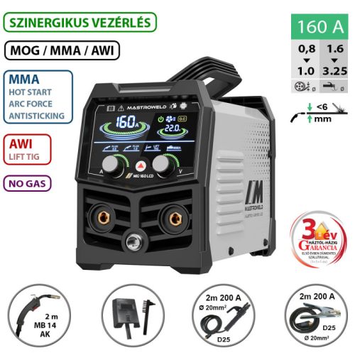 MASTRO MIG-160 LCD multifunkciós hegesztő inverter
