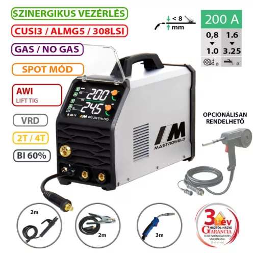 MASTRO MIG-200 SYN PRO multifunkciós hegesztő inverter